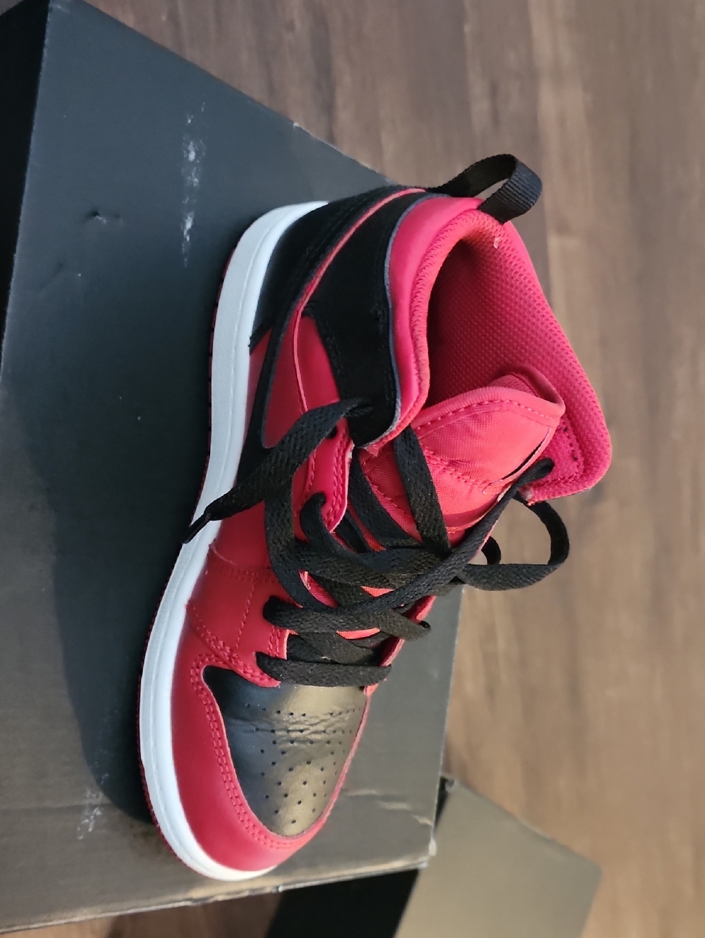 Jordan Kids Red and Black High-Top Sneakers
